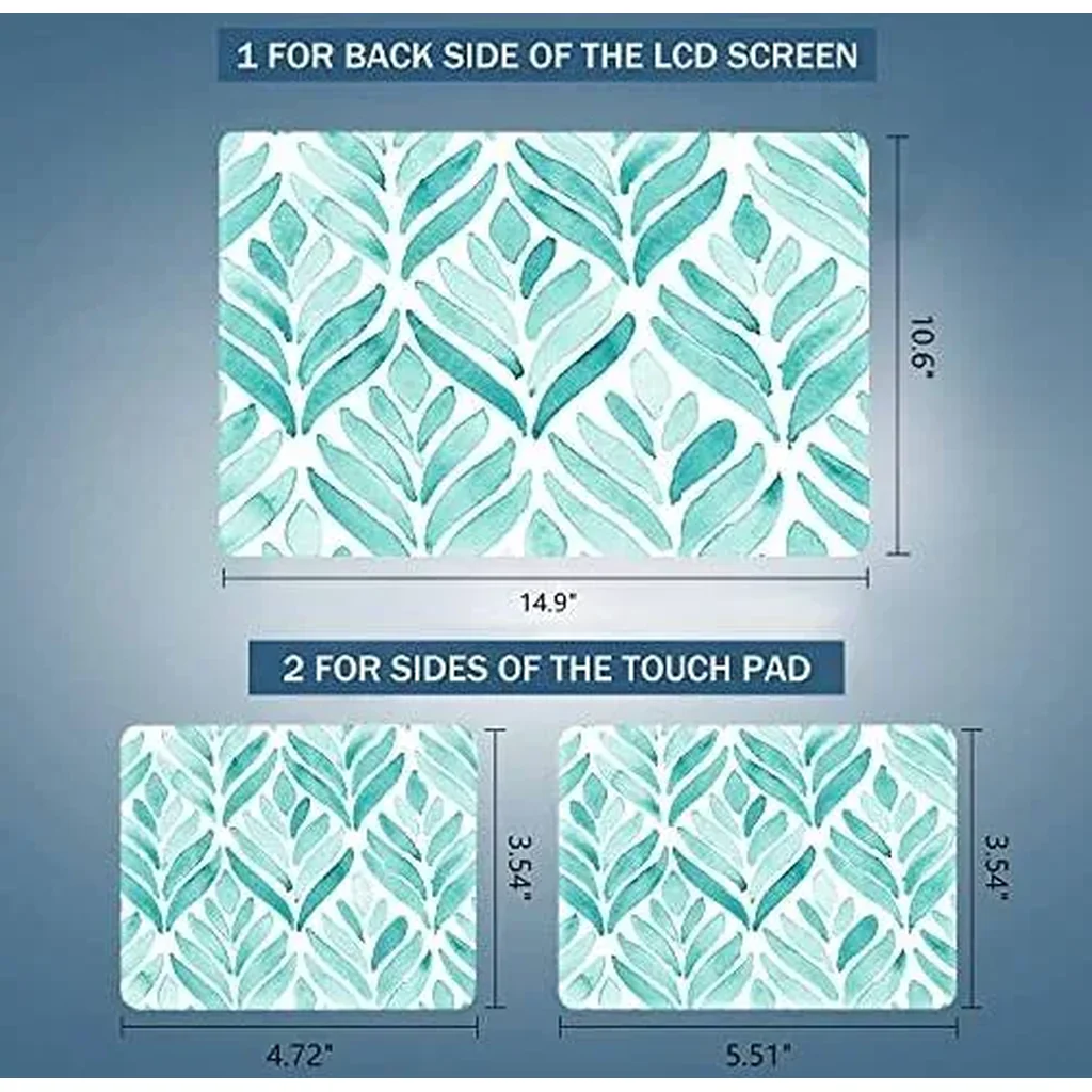 ALAYRA 15 15.4 15.6 Inches Laptop Skin Sticker Decal Universal 12.1 13 13.3 14 Inches Netbook Skin Sticker Personalized Reusable Notebook PC Art Decal Protector (Leaves) 01 - Image 4