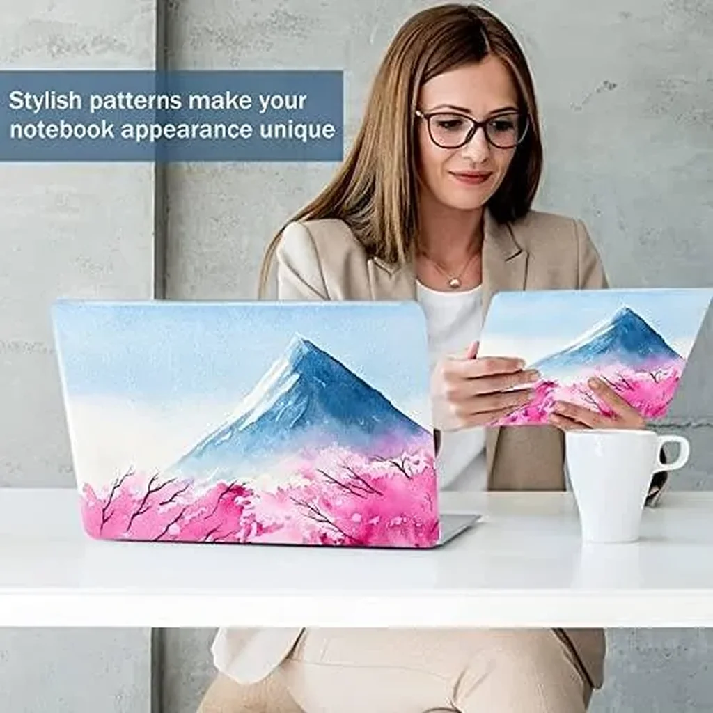 ALAYRA 15 15.4 15.6 Inches Laptop Skin Sticker Personalized Universal 12.1 13 13.3 14 Inches Netbook Skin Sticker Reusable Notebook PC Art Protector (Fujiyama & Cherry Blossoms) 01 - Image 5