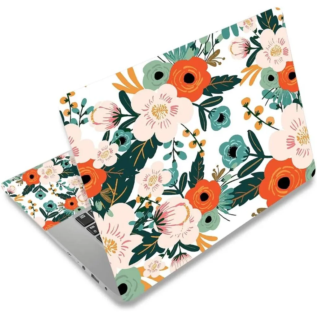 ALAYRA 15 15.4 15.6 Inches Personalized Laptop Skin Sticker Reusable Netbook Skin Sticker Universal 12.1 13 13.3 14 InchesNotebook PC Art Protector Cover (Flowers) 01