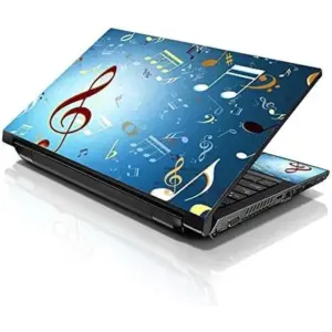 ALAYRA 15 15.6 inch Laptop Notebook Skin Sticker Cover Art Decal Fits 13.3" 14" 15.6" 16" HP Dell Lenovo Apple Asus Acer Compaq (Free 2 Wrist Pad Included) Music Notes 01