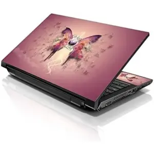 ALAYRA 15 15.6 inch Laptop Notebook Skin Sticker Cover Art Decal Fits 13.3" 14" 15.6" 16" HP Dell Lenovo Apple Asus Acer Compaq (Free 2 Wrist Pad Included) Purple Butterfly 01