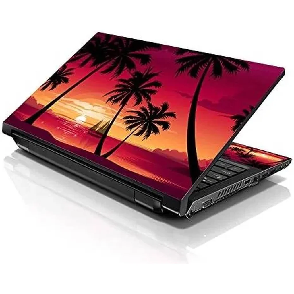 ALAYRA 15 15.6 Inches Laptop Notebook Skin Sticker with 2 Wrist Pads - Reusable Cover Protector Vinyl Sticker Cover Decal Fits 13" - 16" HP Asus Acer - Hawaiian Paradise Palm Tree 01