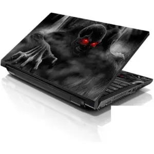ALAYRA 15 15.6 Inches Laptop Notebook Skin Sticker with 2 Wrist Pads - Reusable Cover Protector Vinyl Sticker Cover Decal Fits 13" - 16" HP Asus Acer Samsung - Dark Ghost Zombie Skull 01