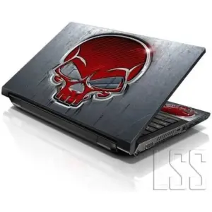 ALAYRA 15 15.6 Inches Laptop Notebook Skin Sticker with 2 Wrist Pads - Reusable Cover Protector Vinyl Sticker Cover Decal Fits 13" - 16" HP Asus Acer Samsung - Red Skull Pattern 01