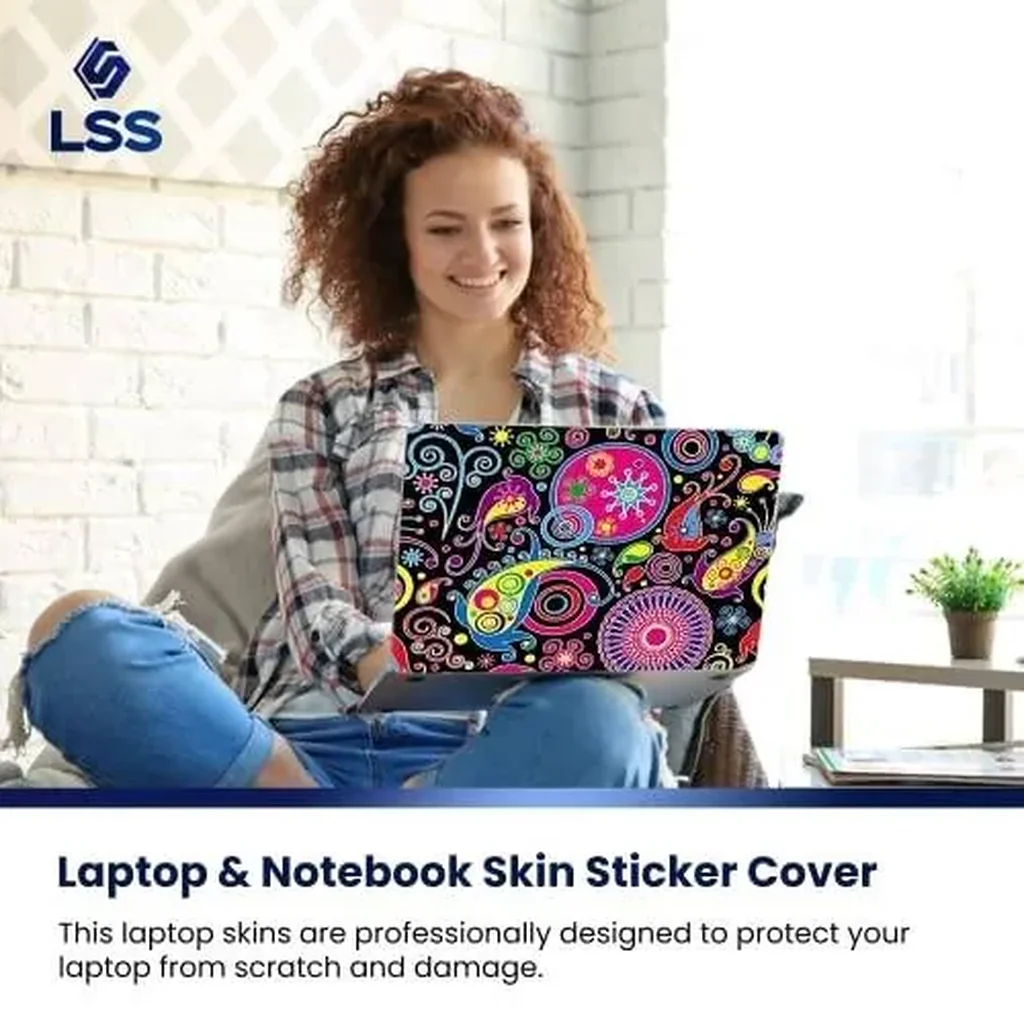 ALAYRA 17 17.3 Inches Laptop Notebook Skin Sticker with 2 Wrist Pads - Reusable Cover Protector Vinyl Sticker Cover Decal Fits 17" - 19" HP Asus Acer Samsung - Art Design Pattern 01 - Image 5