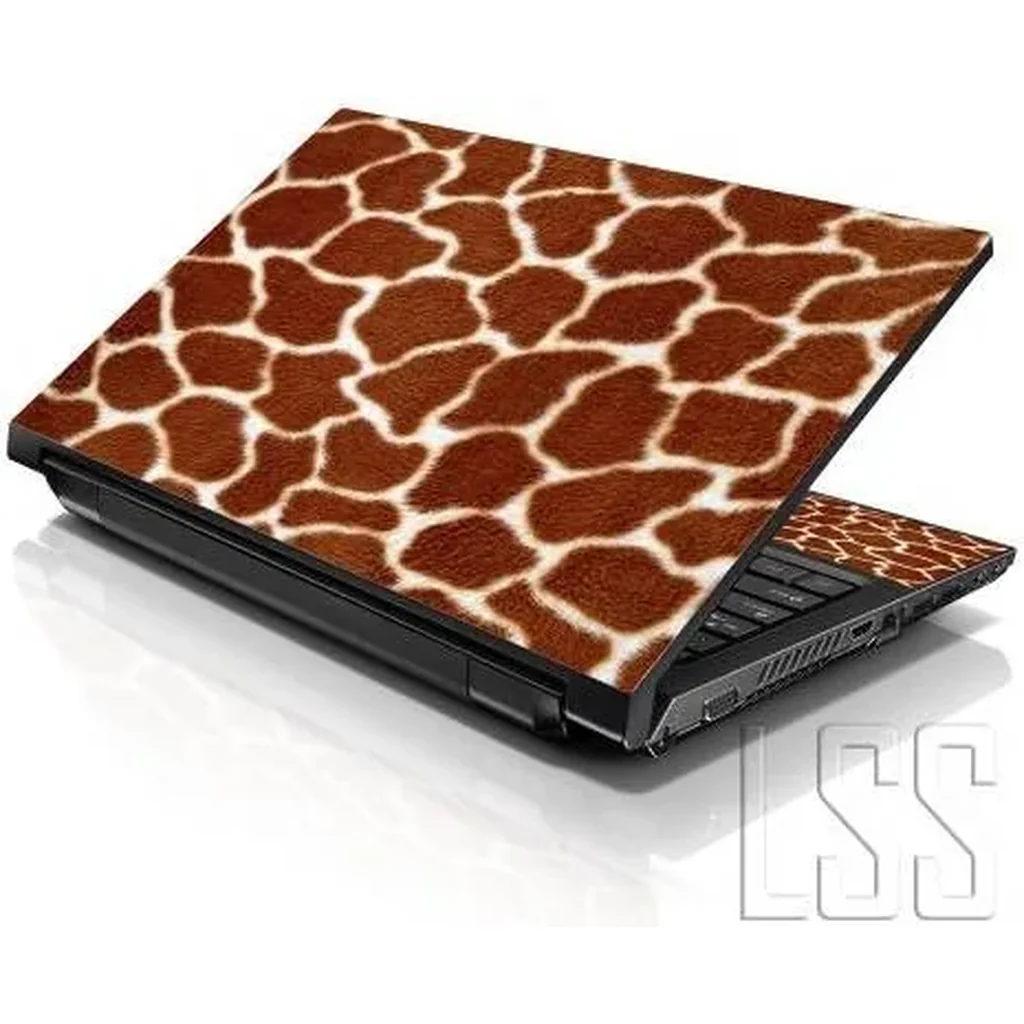 ALAYRA 17 17.3 Inches Laptop Notebook Skin Sticker with 2 Wrist Pads - Reusable Cover Protector Vinyl Sticker Cover Decal Fits 17" - 19" HP Asus Acer Samsung - Giraffe Print Pattern 01