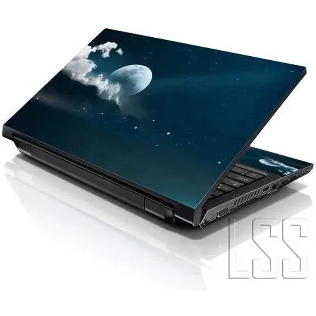 ALAYRA 17 17.3 Inches Laptop Notebook Skin Sticker with 2 Wrist Pads - Reusable Cover Protector Vinyl Sticker Cover Decal Fits 17" - 19" HP Asus Acer Samsung - Moon Pattern 01