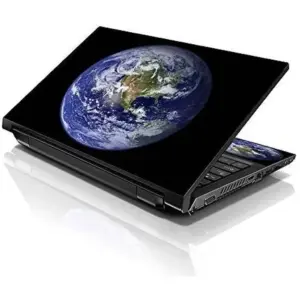 ALAYRA 17 17.3 Inches Laptop Notebook Skin Sticker with 2 Wrist Pads - Reusable Cover Protector Vinyl Sticker Cover Decal Fits 17" - 19" HP Dell Lenovo Apple Asus Acer Samsung - Earth Pattern 01