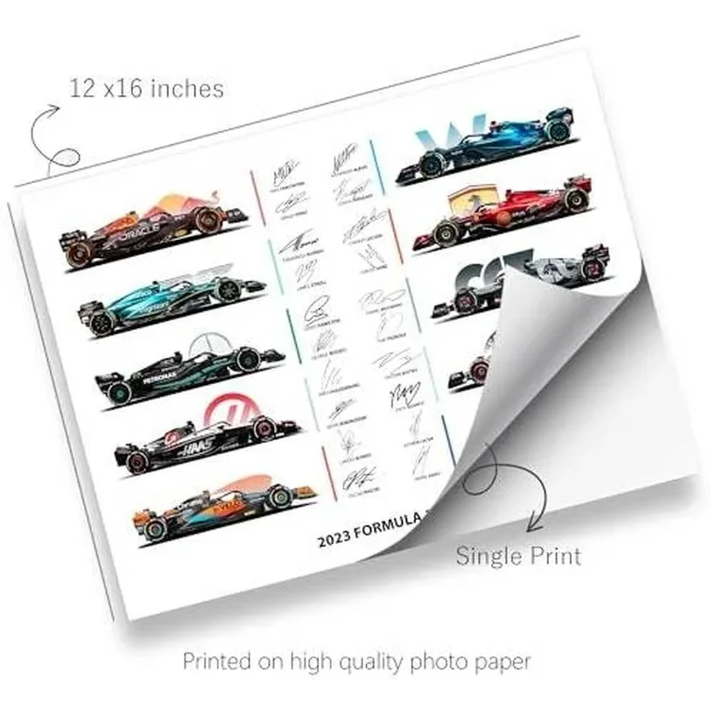 ALAYRA 2023 Teams Formula 1 Poster Wall Art - Limited Edition F1 Car Racing Car Decor - 12x16 Best Gifts For F1 Fans, SPort Car Wall Art Prints - Living Room Or Office Decorations UNFRAMED 01 - Image 3