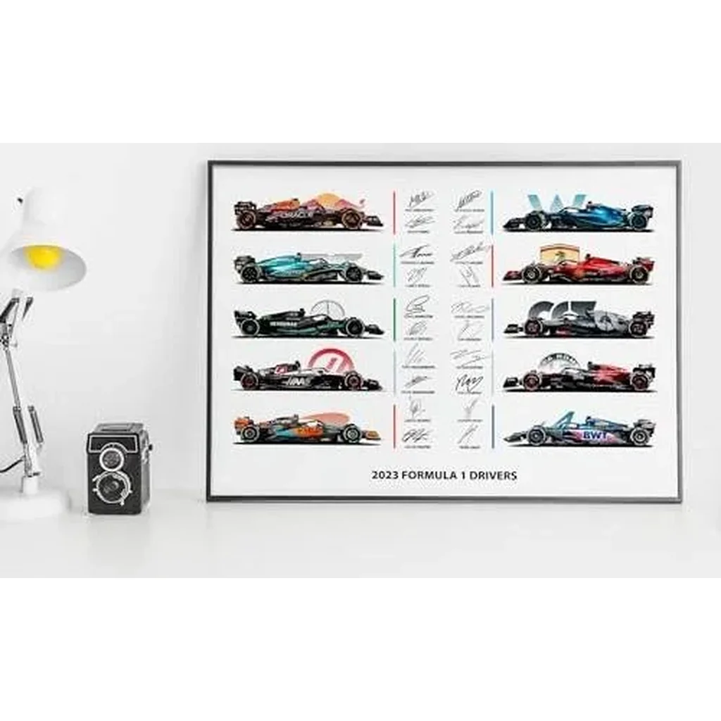 ALAYRA 2023 Teams Formula 1 Poster Wall Art - Limited Edition F1 Car Racing Car Decor - 12x16 Best Gifts For F1 Fans, SPort Car Wall Art Prints - Living Room Or Office Decorations UNFRAMED 01 - Image 4