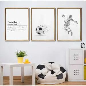 ALAYRA 3 Pcs Personalized Football Sports Wall Art Abstract Gift Canvas Paintings Minimalist Art Prints Posters Nordic Living Room Wall Decor Pictures Teens Kids Room Home Decor Unframed 01