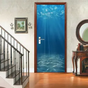 ALAYRA 3D Door Stickers Murals Peel and Stick - Underwater - Door Wallpaper Self-Adhesive Door Decals Removable PVC Waterproof Door Poster for Bedroom Living Room Door 30.3" x 78.7" 01