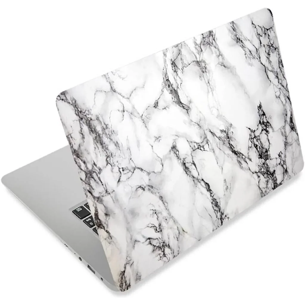 ALAYRA 3D Print Laptop Skin Vinyl Sticker Decal, 12" 13" 13.3" 14" 15" 15.4" 15.6 inch Laptop Skin Sticker Cover Art Decal Protector Fits HP Dell Lenovo Compaq Apple Asus Acer (Black White Marble New)