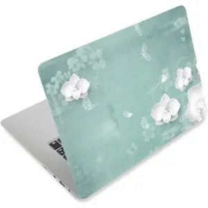 ALAYRA 3D Print Laptop Skin Vinyl Sticker Decal, 12" 13" 13.3" 14" 15" 15.4" 15.6 inch Laptop Skin Sticker Cover Art Decal Protector Fits HP Dell Lenovo Compaq Apple Asus Acer (Butterfly & Flower) 01