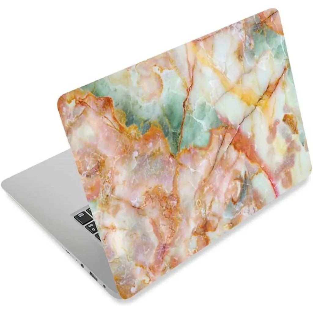 ALAYRA 3D Print Laptop Skin Vinyl Sticker Decal, 12" 13" 13.3" 14" 15" 15.4" 15.6 inch Laptop Skin Sticker Cover Art Decal Protector Fits HP Dell Lenovo Compaq Apple Asus Acer (Golden Marble) 01