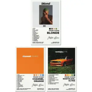 ALAYRA 3pc Canvas Poster Set, Frank Ocean Album Art, 12x18IN Unframed, Multi-room Wall Art 01
