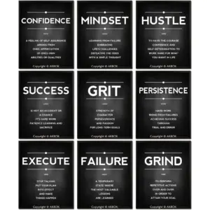 ALAYRA 9 Pieces Inspirational Phrases Poster Motivational Sayings Quote Posters Positive Prints Wall Art Decorations for Adults Teens Home Living Room Office Unframed, 8 x 10 Inch 01