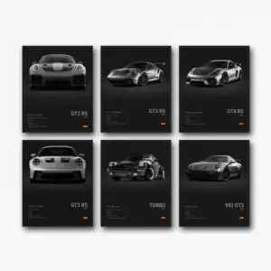 ALAYRA 911 GT3RS Poster Car Posters Racing Car Canvas Wall Art Vintage Super Car Poster For Boy's Bedroom Aesthetic (Unframed 8x12 Inch) 01