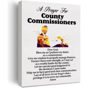 ALAYRA a County Commissioner's Prayer Quote Poster Canvas Wall Decoration Art for Office Home Decor - Commissioners Canvas Print Wall Art Painting Ready to Hang Gifts - Easel & Hanging Hook 12x15 Inch