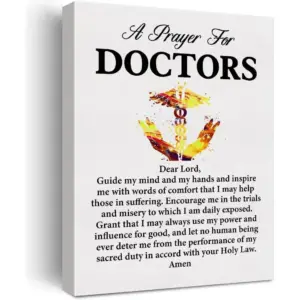 ALAYRA a Doctor's Prayer Quote Poster Canvas Wall Art for Office Home Decor - Doctors Gift Medical Professionals Canvas Print Wall Art Painting Ready to Hang - Easel & Hanging Hook 12x15 Inch 01