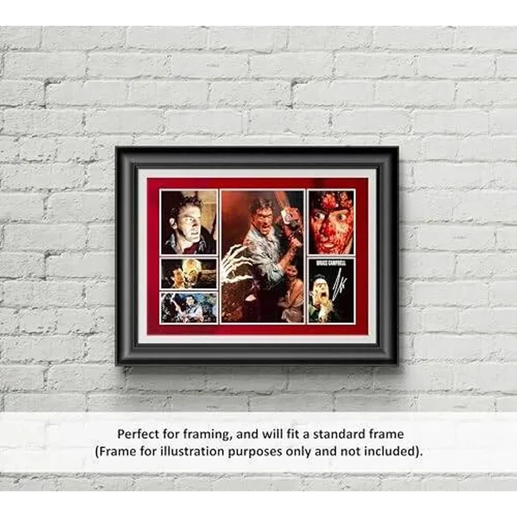ALAYRA A Groovy Bruce Campbell - Evil Dead Signed A4 Montage Photo With Print Pre Printed Signature Autograph - Horror Gift 01 - Image 3
