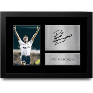 ALAYRA A4 FR Paul Gascoigne Spurs Tottenham Hotspur Gazza Gifts Printed Signed Autograph Picture for Fans and Supporters - A4 Framed 01