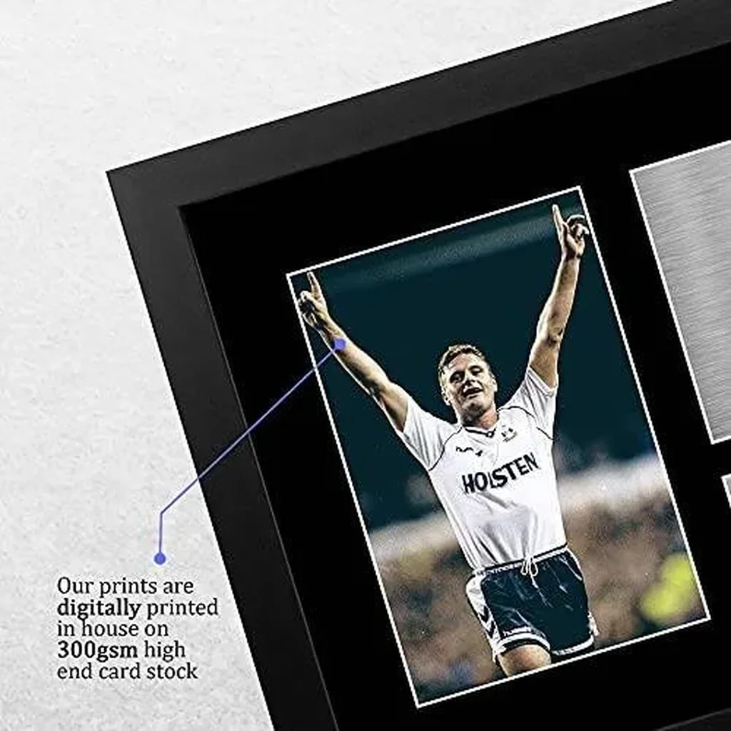 ALAYRA A4 FR Paul Gascoigne Spurs Tottenham Hotspur Gazza Gifts Printed Signed Autograph Picture for Fans and Supporters - A4 Framed 01 - Image 2