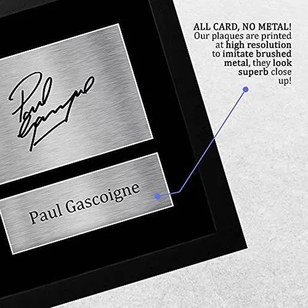 ALAYRA A4 FR Paul Gascoigne Spurs Tottenham Hotspur Gazza Gifts Printed Signed Autograph Picture for Fans and Supporters - A4 Framed 01 - Image 3