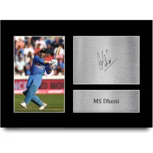 ALAYRA A4 MS Dhoni Indian Cricket Team Gifts Printed Signed Autograph Picture for Cricketer Memorabilia Fans 01
