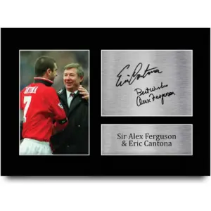 ALAYRA A4 Sir Alex Ferguson & Eric Cantona Gifts Printed Signed Autograph Picture for Football Fans and Supporters 01