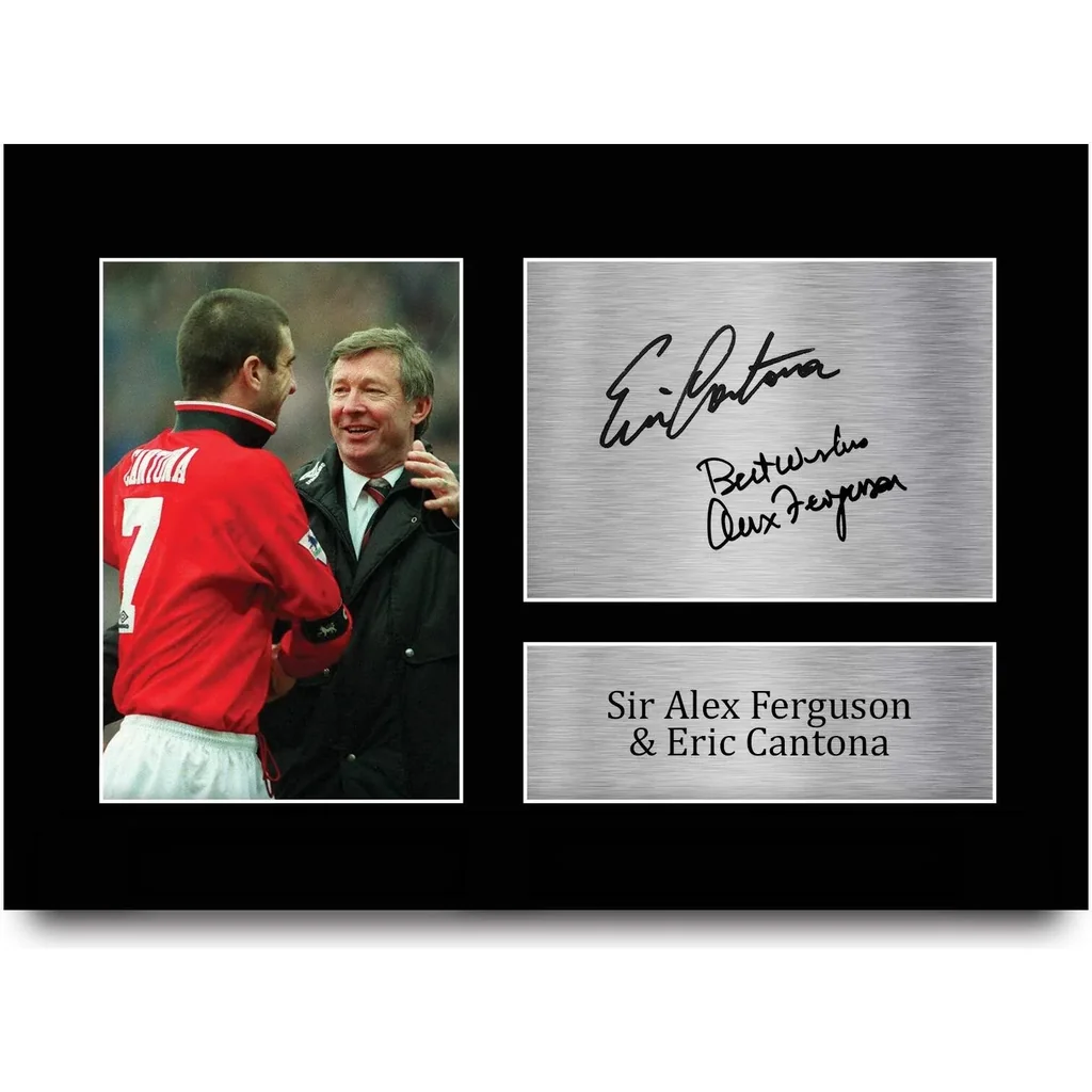 ALAYRA A4 Sir Alex Ferguson & Eric Cantona Gifts Printed Signed Autograph Picture for Football Fans and Supporters 01
