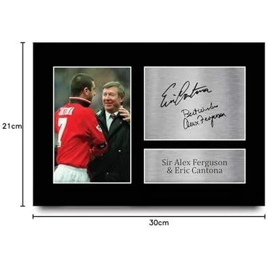 ALAYRA A4 Sir Alex Ferguson & Eric Cantona Gifts Printed Signed Autograph Picture for Football Fans and Supporters 01 - Image 2