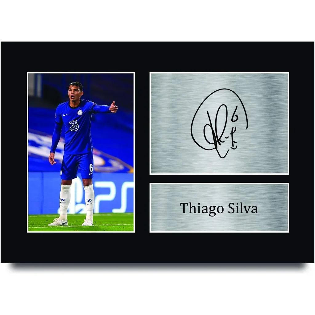 ALAYRA A4 Thiago Silva Chelsea Presents Printed Signed Autograph Picture for Fans and Supporters - A4 01