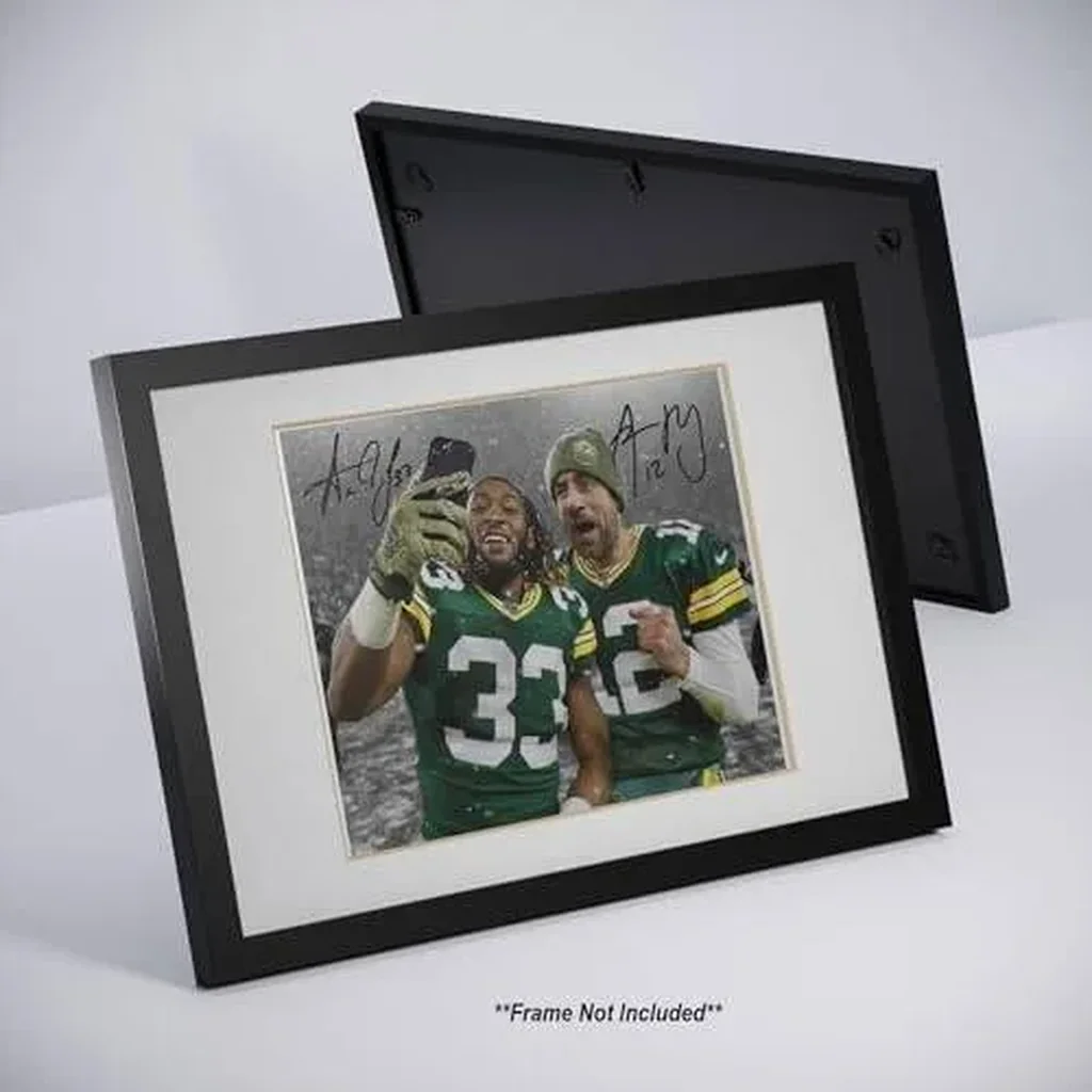 ALAYRA Aaron Rodgers Aaron Jones Signed Photo Autograph Print Wall Art Home Decor 01 - Image 3