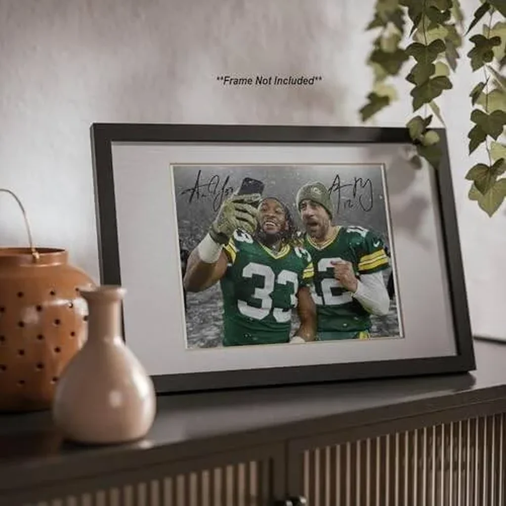 ALAYRA Aaron Rodgers Aaron Jones Signed Photo Autograph Print Wall Art Home Decor 01 - Image 5