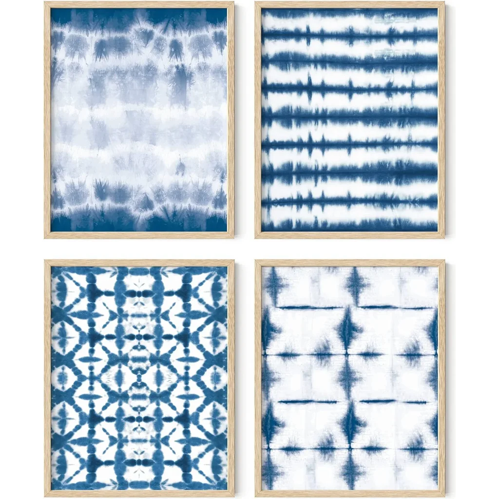 ALAYRA Abstract Blue Art Set of 4 Navy Blue Prints, Modern Paintings, and Wall Art for Home Decor (Unframed, 11x14) 01 - Image 2