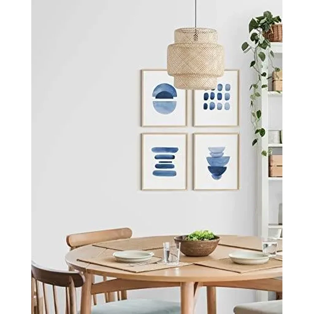 ALAYRA Abstract Blue Wall Art Prints Set of 4 Abstract Art Blue Wall Decor for Living Room Prints Navy Blue Wall Art UNFRAMED (8 x 10) 01 - Image 2