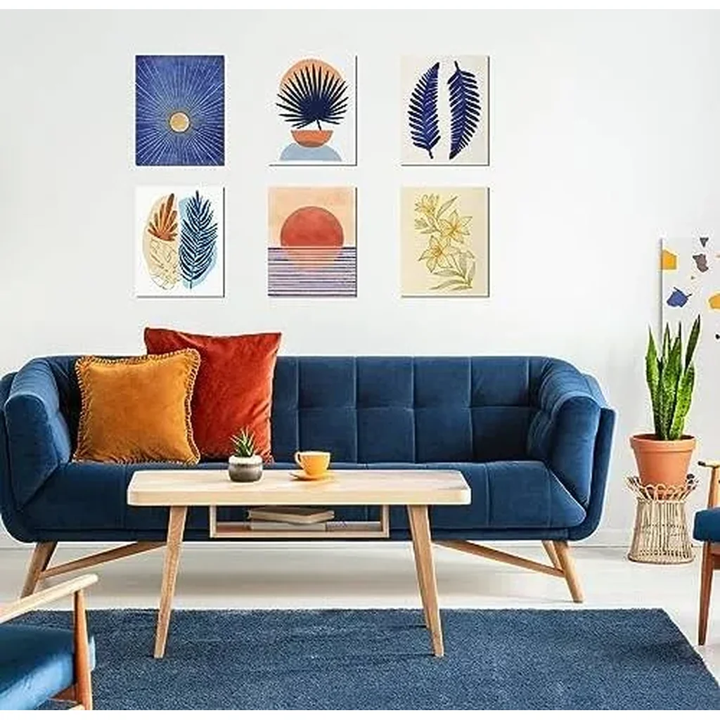 ALAYRA Abstract Boho Wall Art for Living Room, Tropical Pictures Wall Decor, 8X10 Unframed Wall Art Prints Boho Posters 01 - Image 2