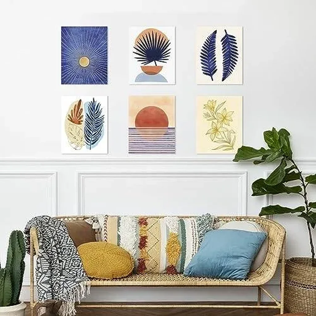 ALAYRA Abstract Boho Wall Art for Living Room, Tropical Pictures Wall Decor, 8X10 Unframed Wall Art Prints Boho Posters 01 - Image 7
