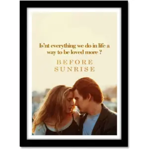 ALAYRA Acrylic Glass Hollywood Poster Frame 300 GSM Paper, Before Sunrise Framed Poster for Room & Office (10 Inch X 13 Inch, Rolled) Multi color 01