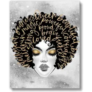 ALAYRA African American Black Woman Wall Decor Art Prints (UNFRAMED 8 x 10 Set of 3) Women Teen Girl Room Inspirational Posters - Home, Office, Bedroom, Dorm or Cubicle (Afro Hair Empowerment) 01