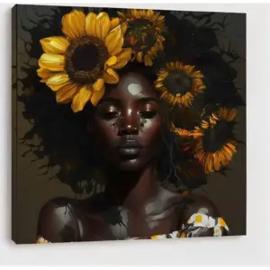 ALAYRA African American Wall Art Black Girl Wall Decor Inspirational Wall Art for Women 12x12 Inch Unframed 01