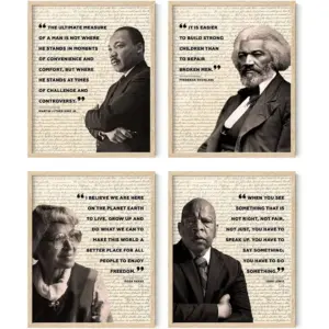 ALAYRA African American Wall Art Black History Posters for Classroom Black History Month Posters & African American Decor, US History Classroom Decorations UNFRAMED (8" x 10") 01