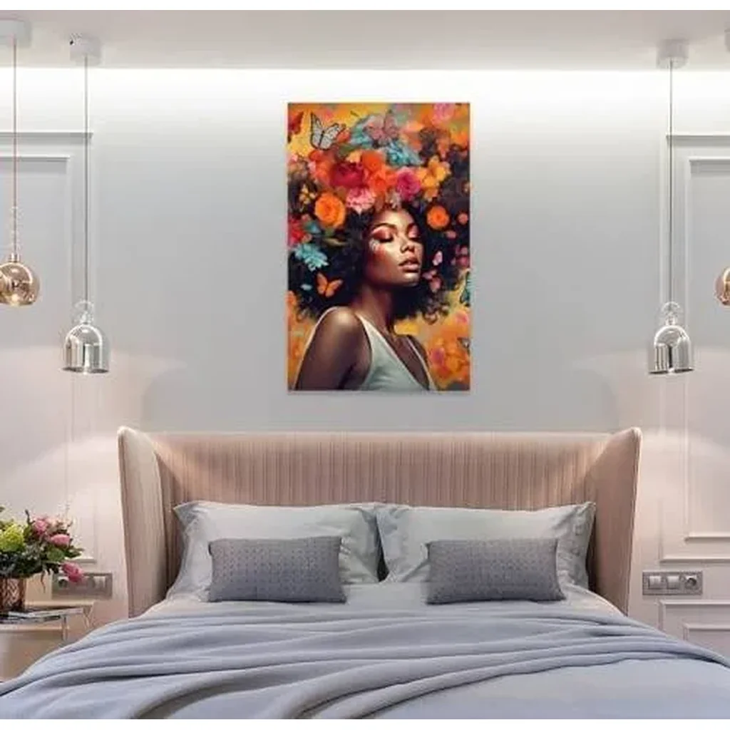 ALAYRA African American Woman Canvas Wall Art Black Art Hot Girl Poster Graffiti Painting Picture for Living Room Funky Decor (03, 16x24inch-Unframe) 01 - Image 2