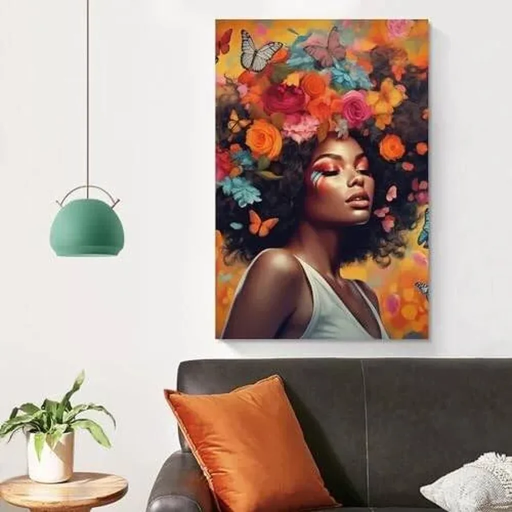 ALAYRA African American Woman Canvas Wall Art Black Art Hot Girl Poster Graffiti Painting Picture for Living Room Funky Decor (03, 16x24inch-Unframe) 01 - Image 3