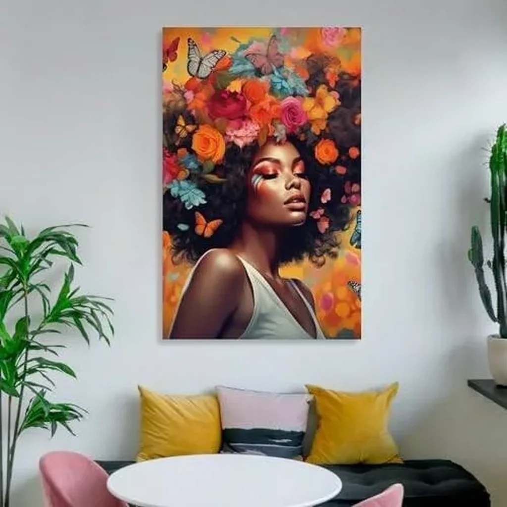 ALAYRA African American Woman Canvas Wall Art Black Art Hot Girl Poster Graffiti Painting Picture for Living Room Funky Decor (03, 16x24inch-Unframe) 01 - Image 4