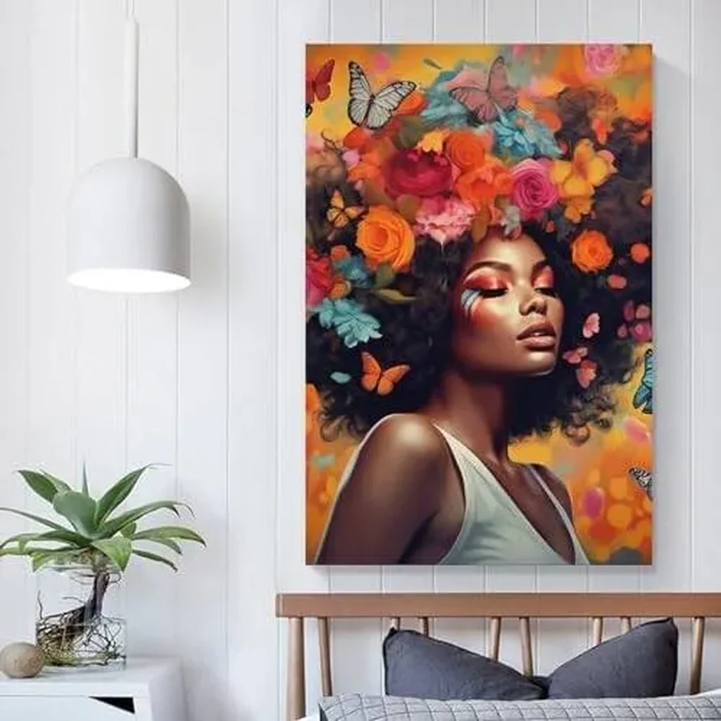 ALAYRA African American Woman Canvas Wall Art Black Art Hot Girl Poster Graffiti Painting Picture for Living Room Funky Decor (03, 16x24inch-Unframe) 01 - Image 5