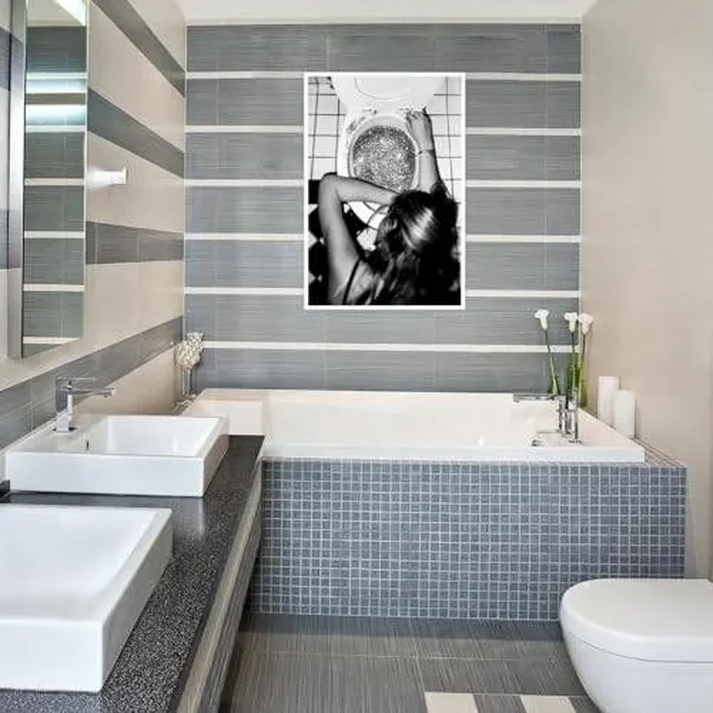 ALAYRA After The Disco Party Posters Black and White Funny Bathroom Canvas Wall Art Trendy Funky Bar Bathroom Prints Paintings Preppy Bar Poster Decor Teen Girls Bedroom Bathroom 12x16in Unframed 01 - Image 4