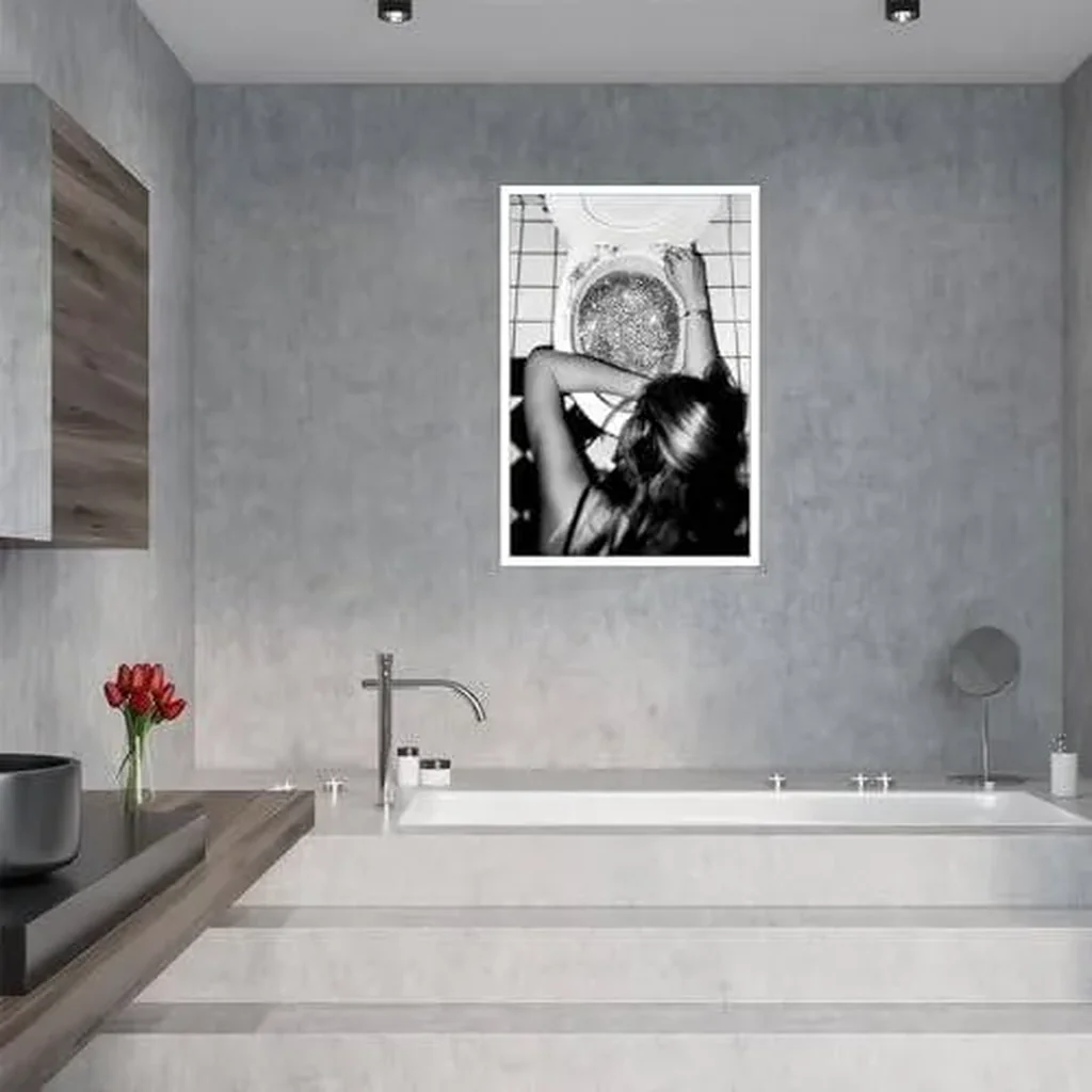 ALAYRA After The Disco Party Posters Black and White Funny Bathroom Canvas Wall Art Trendy Funky Bar Bathroom Prints Paintings Preppy Bar Poster Decor Teen Girls Bedroom Bathroom 12x16in Unframed 01 - Image 5