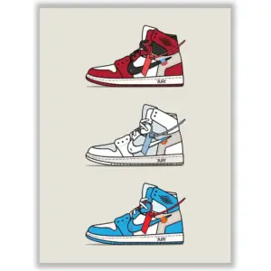 ALAYRA Air Jordan Sneakers Poster (12x16 Inch) Unframed AJ Wall art, , Gym Shoes Shoebox Collection Aesthetic Cool Poster for Teen Boys Guys Men Room Dorm Bedroom Wall Decor 01